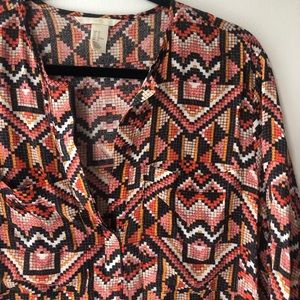 H&M Aztec Pattern Shirt Dress